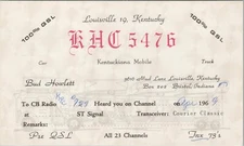 CB radio QSL postcard Bud Howlett 1960s Louisville Kentucky Bristol Indiana