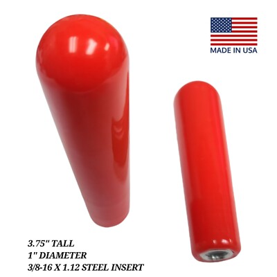 2 Each 3/8-16  3 3/4'' Long X 1'' Tapered Handle Post Knob Steel Threaded Insert