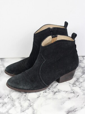 Russell & Bromley schwarze Wildleder Western Cuban Stiefeletten, Größe EU 37 / UK 4
