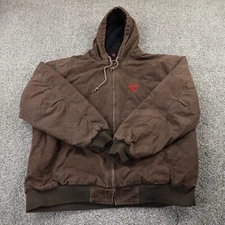 Dri Duck Jacket Mens 3XL Brown Canvas Lined Zip Chore Work Coat Bomber Grunge