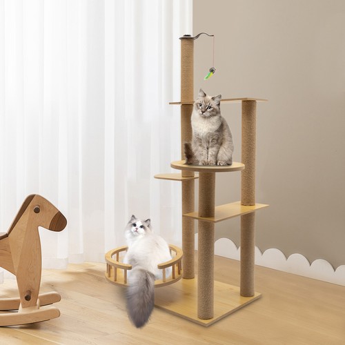 Cat Tree Cat Tower Cat Condo with Scratching Post for Large Cats Climbing - Picture 22 of 23