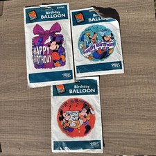 Vintage 90s Disney Mickey Mouse Unlimited Birthday Balloons Goofy Gift Lot of 3