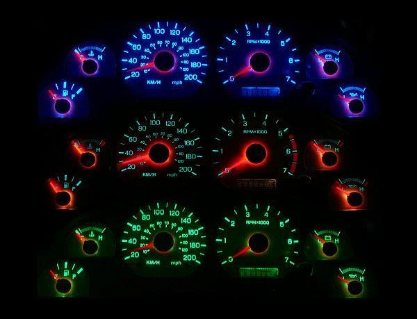 Medidores de cara blancos para Ford Mustang 1999-2004 Foto 4 de 4