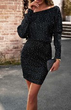 One Shoulder Gigot Sleeve Jewel Dress