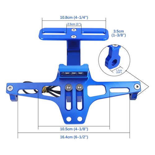 Motorcycle License Plate Holder Bracket for Yamaha YZF R15 YZF-R1 R6 R25 R125 - Foto 4 di 15