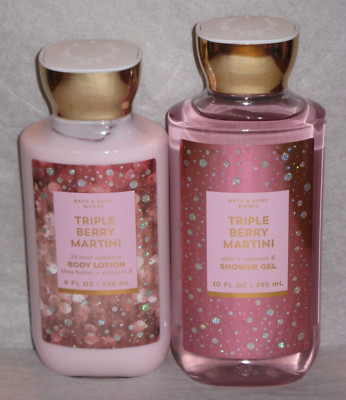 Bath & Body Works TRIPLE BERRY MARTINI Shower Gel & 24 Hr Moisture Body Lotion