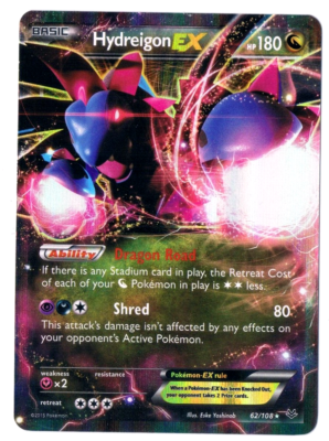 2015 Pokémon TCG Hydreigon EX XY Roaring Skies 62/108 Holo Rare HP180 Card