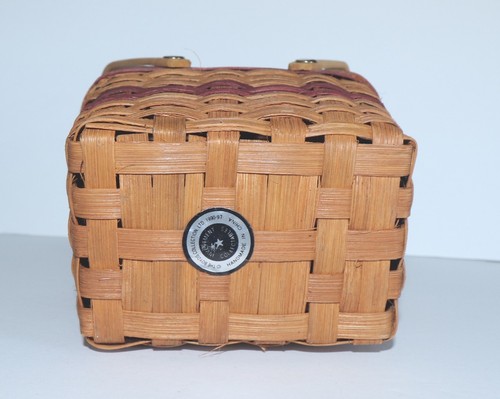 Boyds Bear Woven Picnic Basket two handles red accent with sticker NWT #106 - Picture 6 of 7