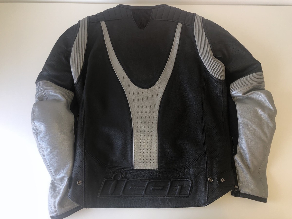 Leather Motorcycle Jacket ICON OVERLORD Removable Thermal Liner n