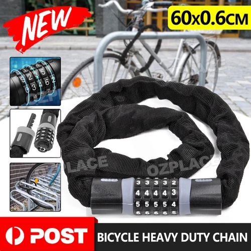 Heavy Duty Chain Lock Security 5-Digit Combination Bike Bicycle Motorcycle 60cm - Picture 1 of 12