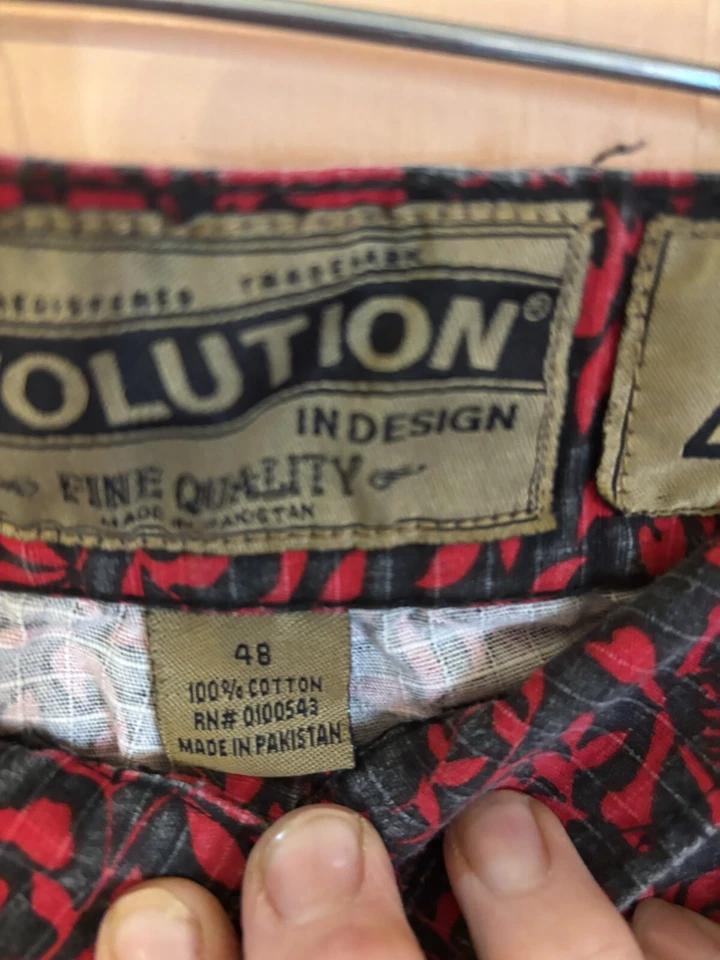 Pantalones Cortos Evolution in Design Rojo Calavera Cachemira, ☼Cargo Para Hombre Talla 48 Utilidad Foto 4 de 4