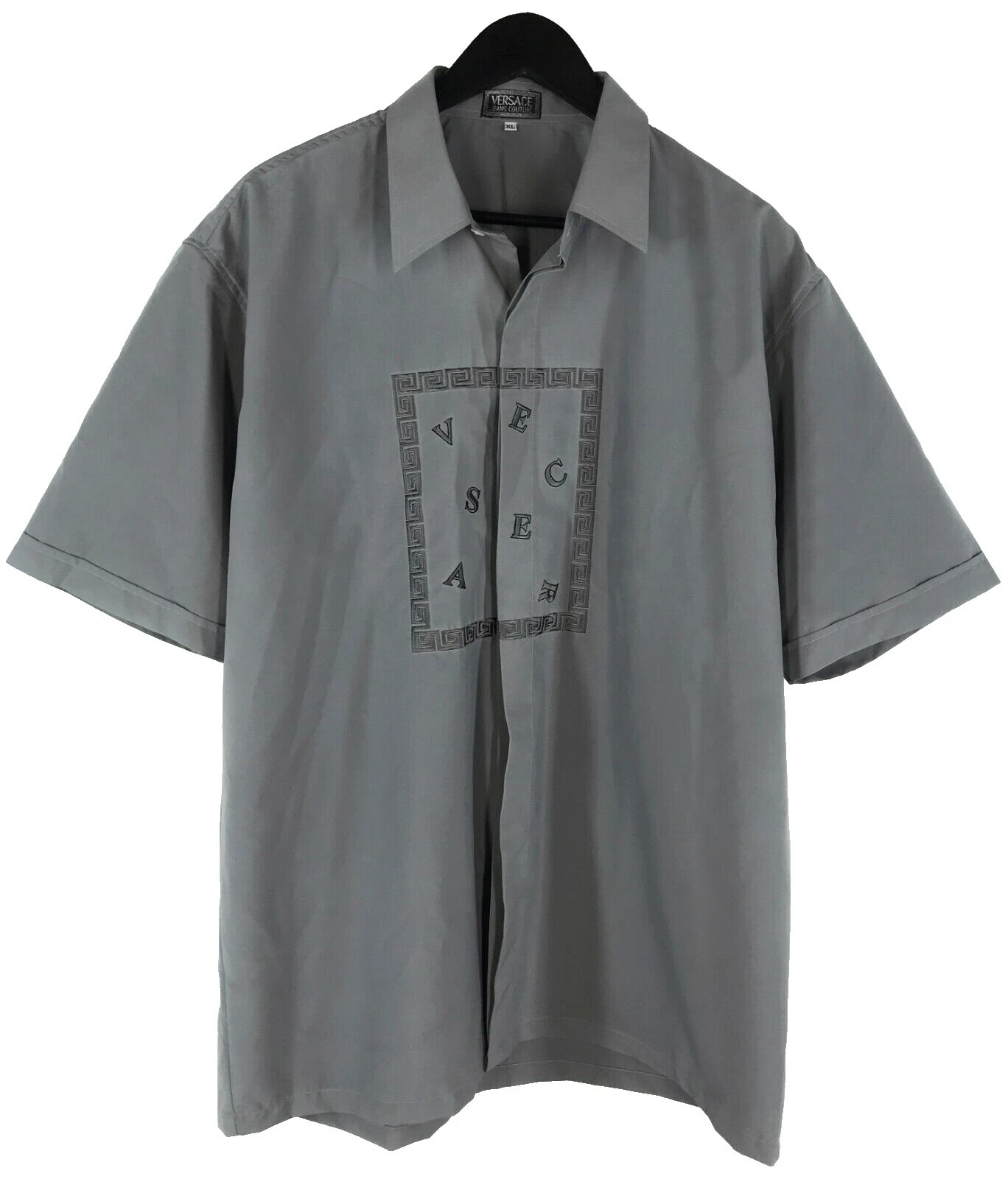 Versace Camisas informales geométrico con botones para hombres