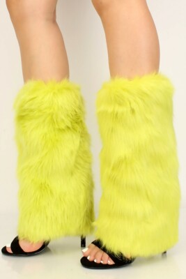 New Faux Fur Legging Leg Warmer Mid Calf Boot Stiletto High Heel