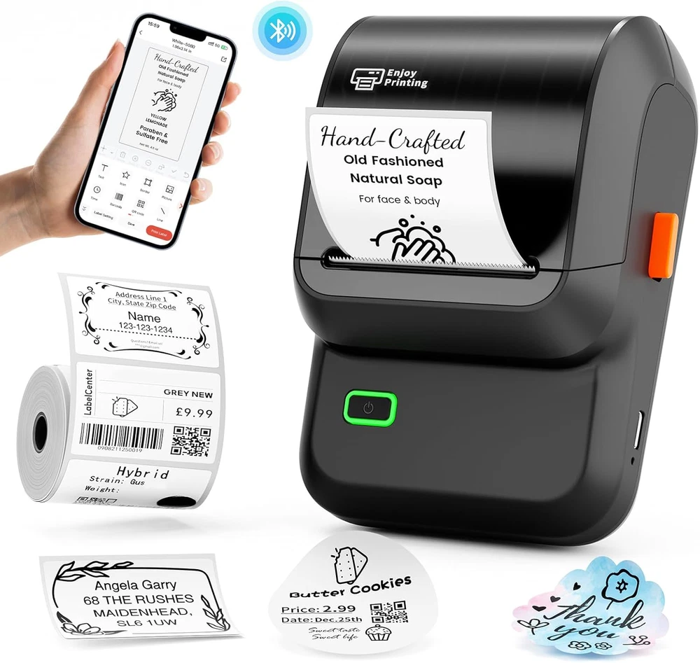 Bluetooth Label Maker M100 with Tape - Versatile App Compatible Label Printer Bluetooth Label Maker M100 with Tape - Versatile App Compatible Label Printer
