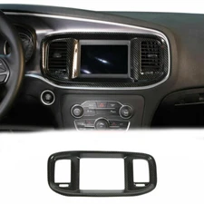 Interior GPS Navigation Panel Cover Trim For Dodge Charger 2015+ Carbon Fiber