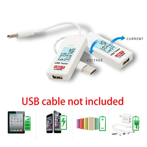 UNI-T LCD USB-Spannungsstromdetektor Mobiles Ladegerät Digital Tester Meter - Bild 2 von 11