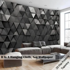 [ 2D Flat Printing]1pc Ultra Large Size Triangle 2D Shocking Landscape Photo Clo