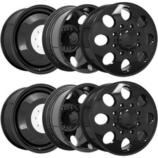 Set Of 6 20x8.25 8-200 Ion Style 167 Dually Wheels Gloss Black