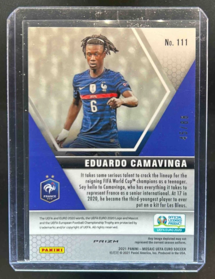 2021 Mosaic UEFA EURO Eduardo Camavinga RC Choice Red and Gold #/88 France - Image 2 of 2