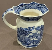 Mason's Vista Blue & White Jug – Ironstone Creamer / Pitcher England Vintage