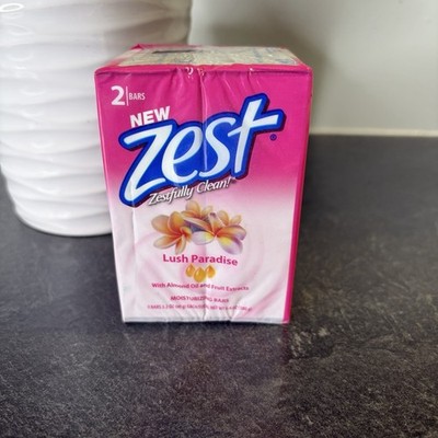 Zest Lush Paradise Almond Oil Fruit Extracts Moisturizing Bar Soap 2 Pack