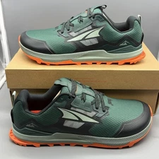 Altra Lone Peak 7 Mens 11.5 Trail Running Hiking Shoes Sneakers Green Orange NWB