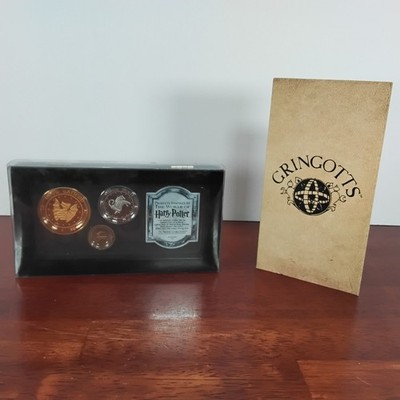 Harry Potter Noble Collection Gringotts Coin Set with Case In Protective Sleeve