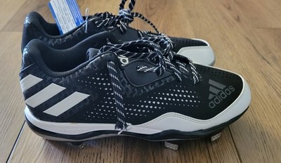 Men's Adidas Freak X Mid Black & White Softball Cleats  - Size 6.5
