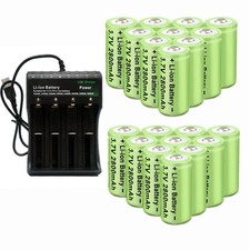 2800mAh Batteries CR123A 16340 Rechargeable Li-ion Battery / Smart Charger Lot