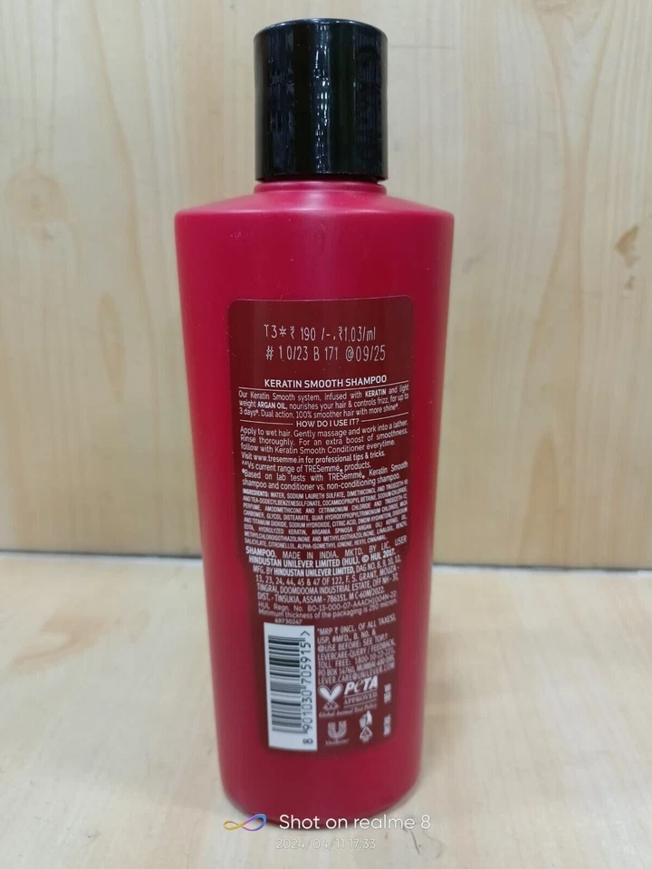 TRESemme kératine lisse avec shampooing à la kératine et à l'huile d'argan... - Photo 2/4