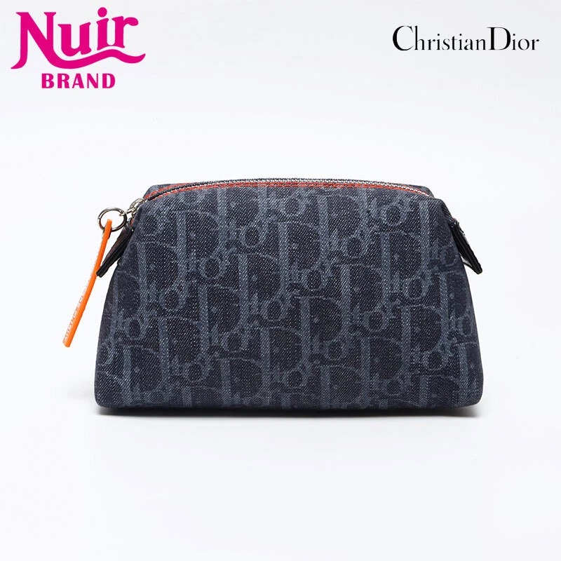 Pochette Christian Dior Denim Trotter bleu marine