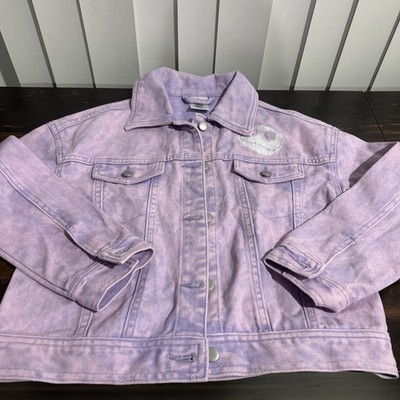 Jack Skellington Denim Jacket Kids 7-8 Purple Tie Dye Nightmare Before Xmas 