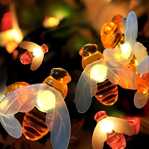 Solar Bee String Lights - 21Ft 30 LED Outdoor Fairy Lights with 8 Modes, Wate... - Picture 5 of 5