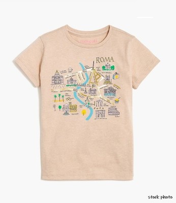 J.Crew Factory NEW Girls Map of Rome TShirt CrewCuts sizes M L
