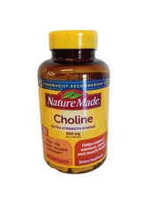 Nature Made Choline Extra Strength 800 mg, 180 Capsules Exp. 01/2027