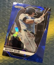 2025 Panini Prizm #207 Brayden Taylor Blue Cracked Ice Tampa Bay Rays Prospect