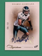 2011 Panini Prime Signatures Nnamdi Asomugha Gold Signatures /10 Eagles signed