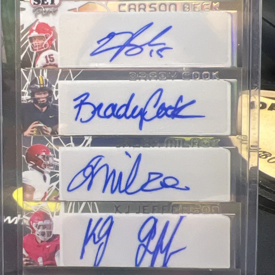 2023 Leaf Pro Set holo platinum - Beck Cook Milroe Jefferson RC Auto (1/1) 🔥 - Image 2 of 4