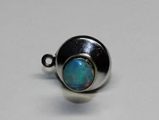 14K SOLID WHITE GOLD OPAL TIE TACK