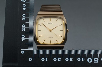 Vintage 1987 Seiko Dolce 9531-5140 Tungsten Gold HAQ Quartz Mens