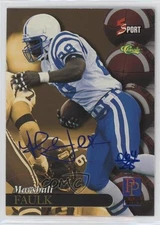 1995 Classic 5 Sport Signings Blue Foil Signature /295 Marshall Faulk #S94 HOF