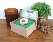 Natural Angel White Aura Geode Crystal Healing Reiki Mineral in Presentation Box