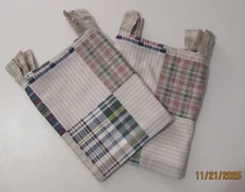 Country/Farmhouse Set/2 Patchwork Plaid Fully Lined Tab Top Window Valance 16X82