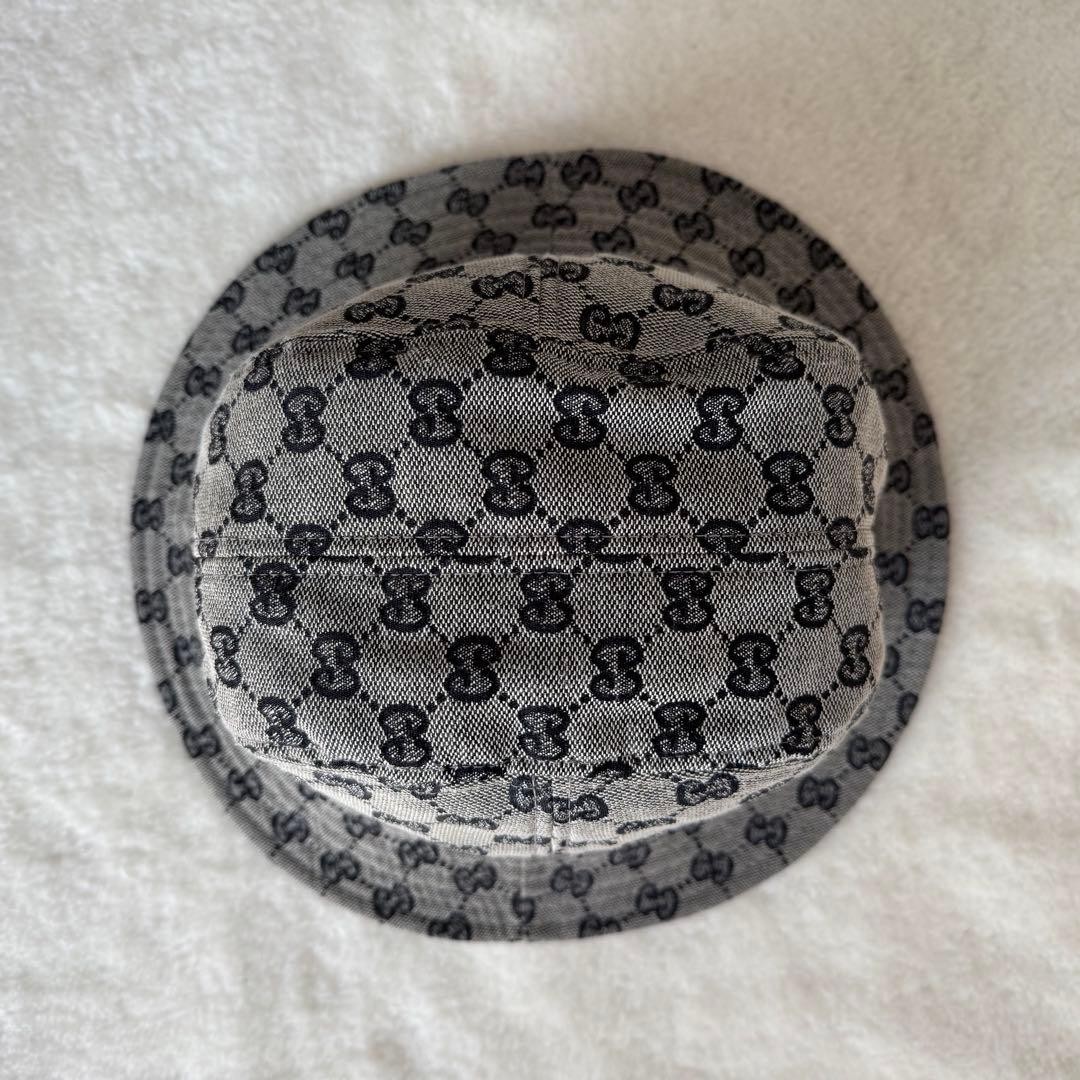 Gucci Fedora Bucket Hat GG Canvas Black Gray Women Authentic thumbnail 5