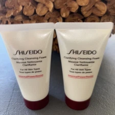X 2 Shiseido Clarifying Cleansing Foam For All Skin Types 1.8 oz Travel Size