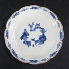 P1005b: Real old Japanese KO-IMARI blue-and-white porcelain plate with relief