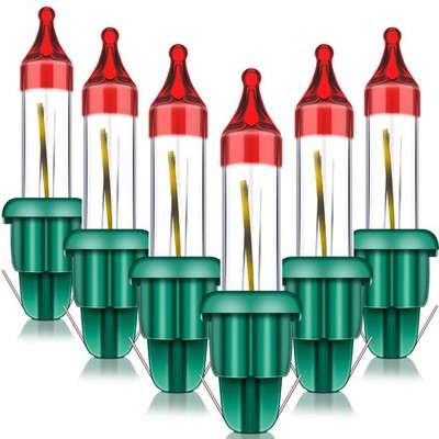 WILLBOND 6 Pcs Christmas Flasher Replacement Mini 6 Count (Pack of 1), Green 
