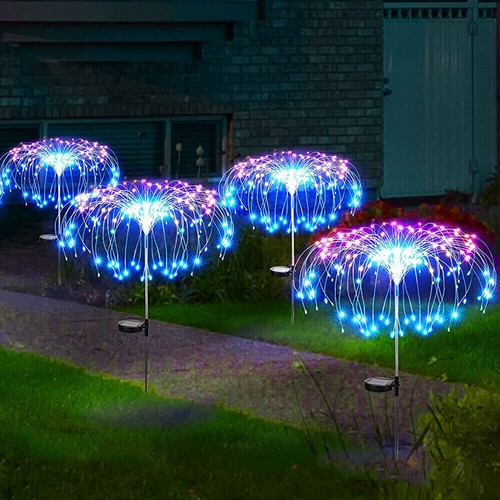 150 LED Solar Firework Lights Outdoor Waterproof Path Lawn Garden Decor Lamp - Picture 5 of 10