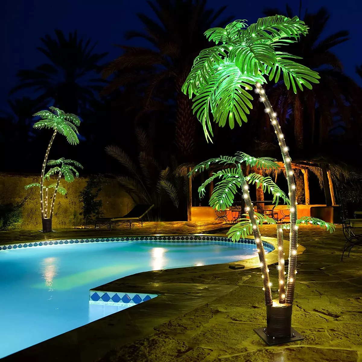 LED Lighted Palm Tree Luau Party Decorations, Tabletop Artificial