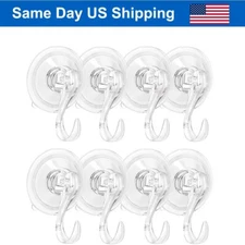 8pcs Heavy Duty Suction Cup Hook Transparent Suction Cup Wall Hanger Kitchen